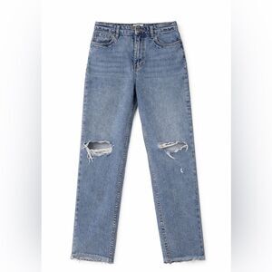 Amuse Society Light Blue Distressed Straight Leg Jeans